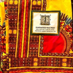 cotton 100% 5.486 x6yds. Guaranteed wax print Brand new